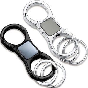 2 Pieces Detachable Key Chain with Quick Release Spring Clip 4 Extra Key Rings K